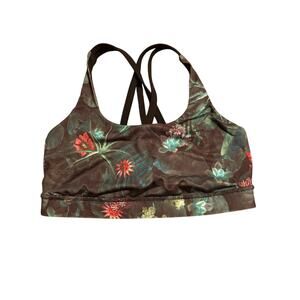 Lululemon Energy Bra Size 6 Curious Jungle Multi Black Flowers